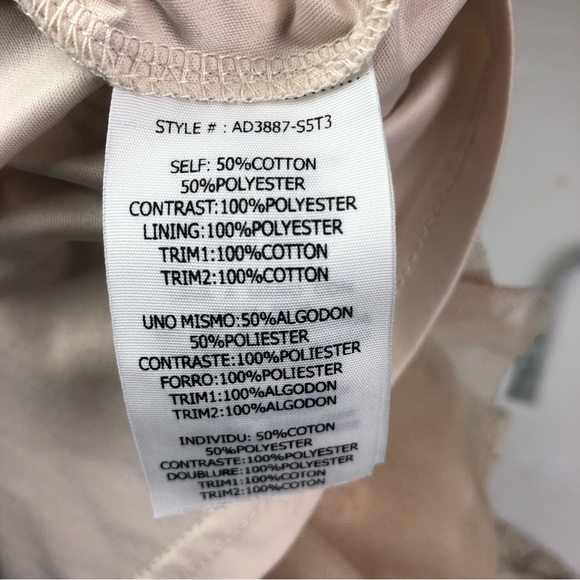 A'reve Women Large Dress Cream Blush Layered Lace Crochet Sleeveless Shift Boho - Picture 7 of 8